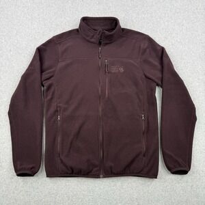 Mountain‎ Hardwear Jacket Mens Small Maroon Full Zip Fleece Mock Neck Outdoor